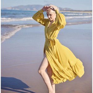 Linen Bath Robe from LelaSilk - **BLACK**